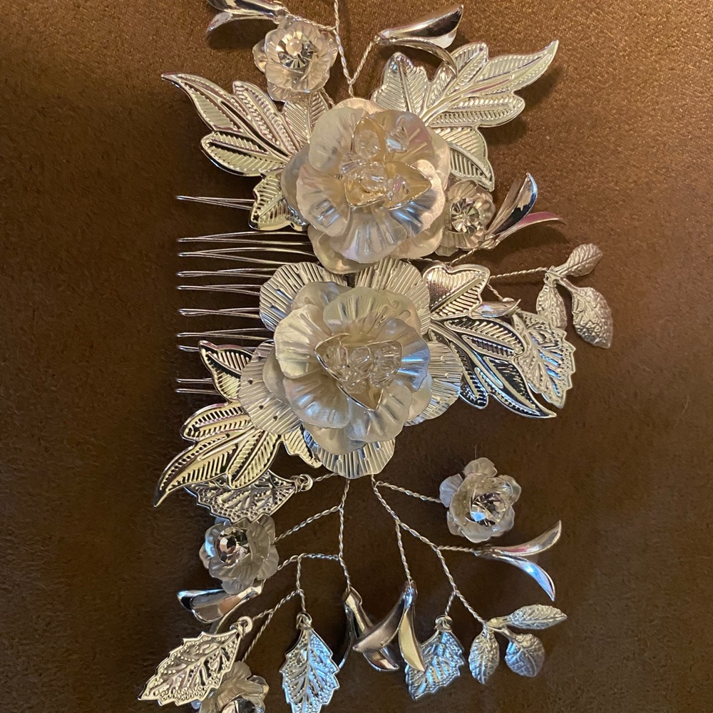 AW Bridal Alloy Silver Bridal Hair Comb